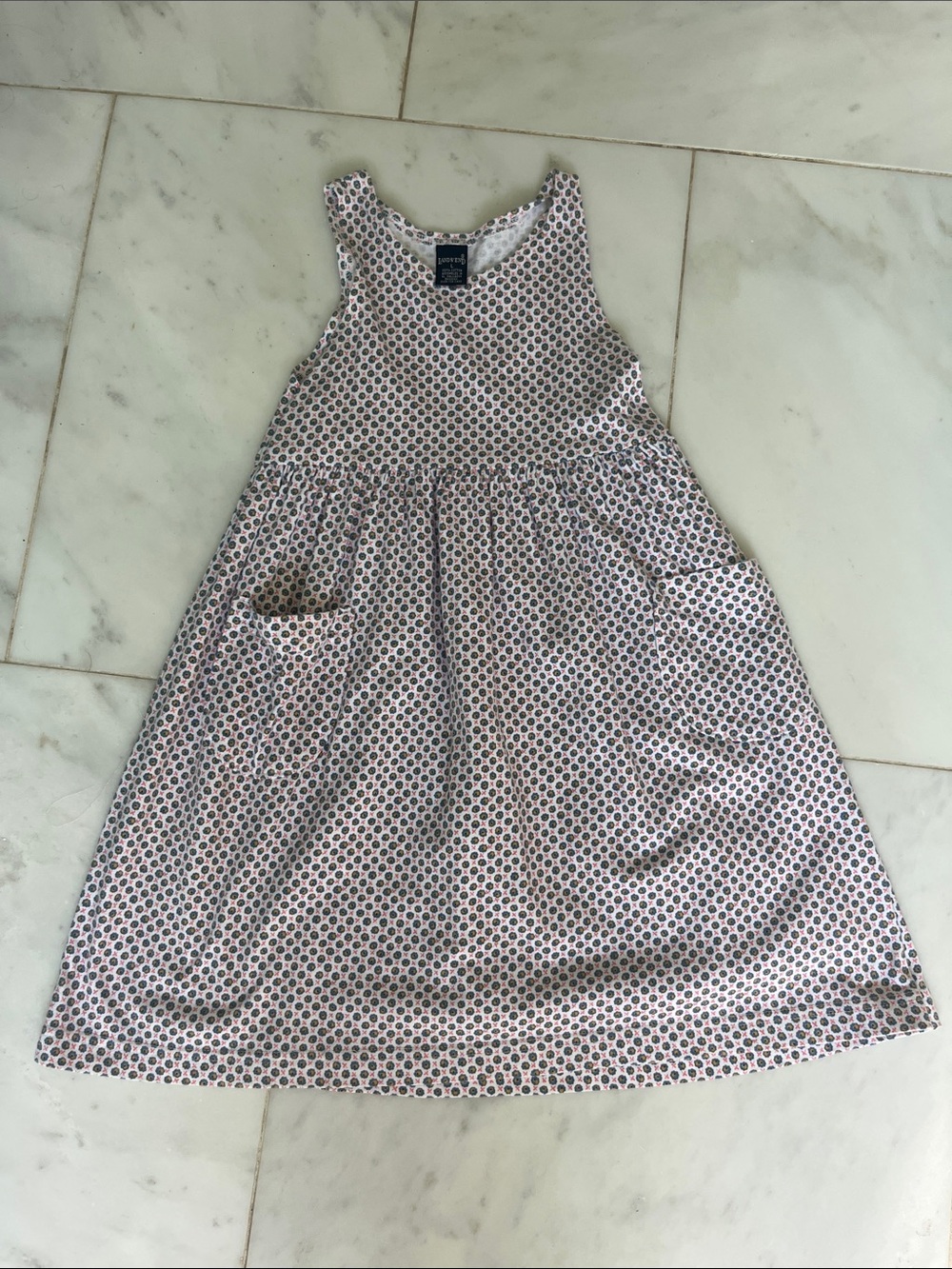Girls Lands End Cotton Dress with Pockets, 6X